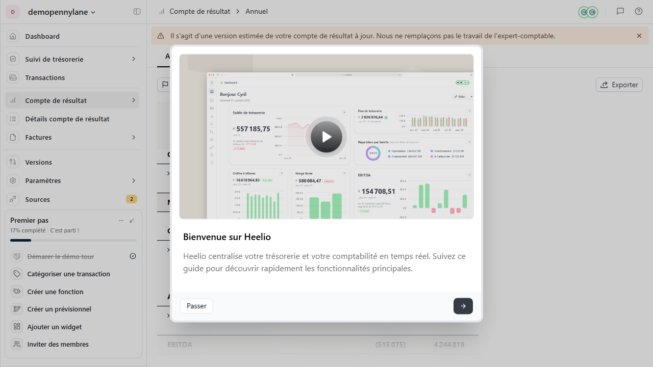 Compte de résultat - ligne déployée